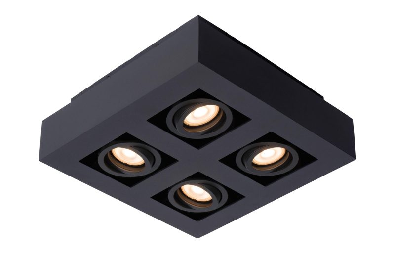 LUCIDE XIRAX - Faretto da Soffitto - LED Dim to Warm - GU10 - 4x5W 2200K/3000K - Nero