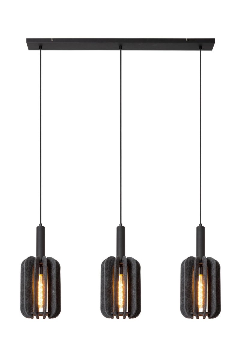 LUCIDE RAFAL - Hanglamp - 3xE27 - Grijs
