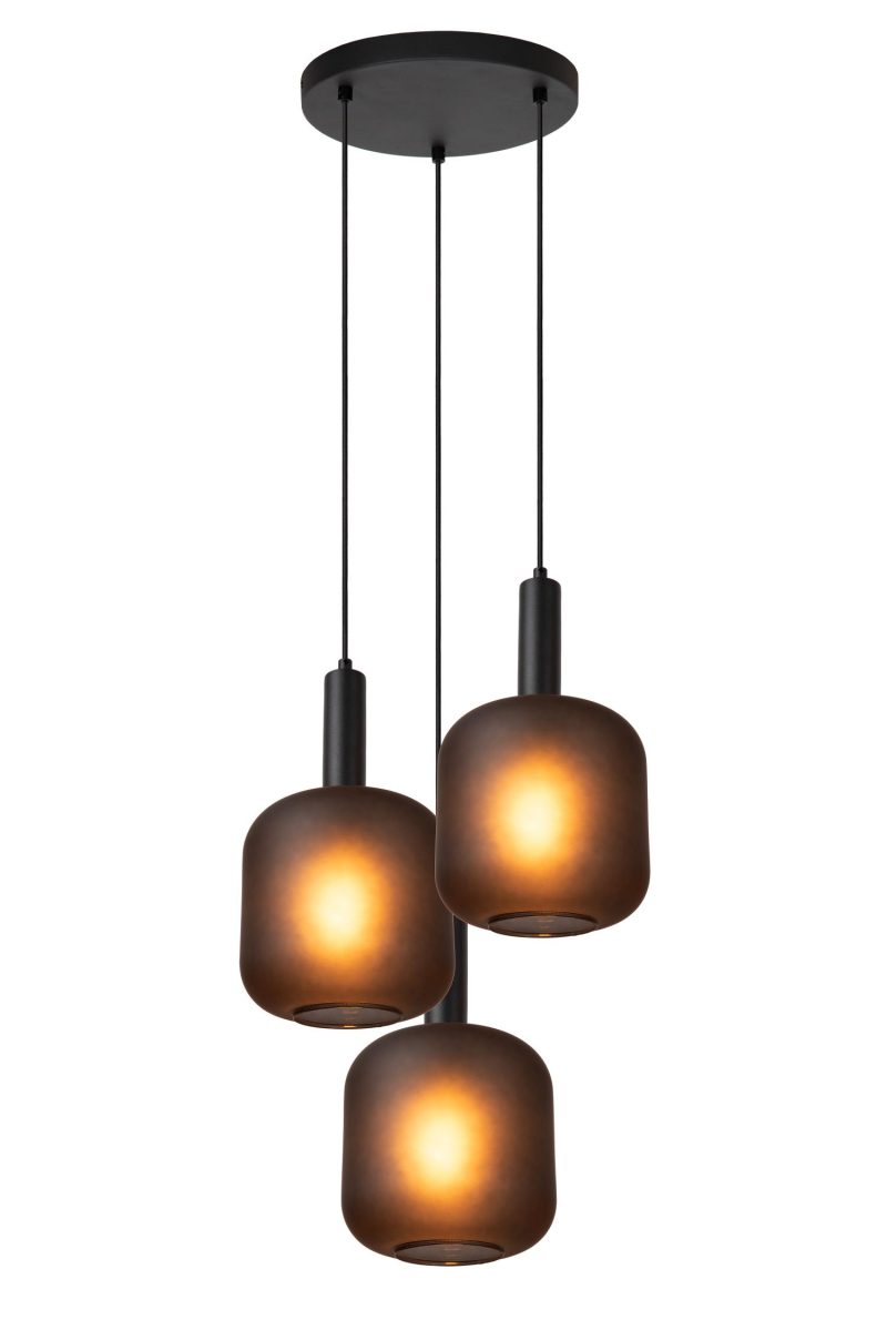 LUCIDE ELOISE - Lampada a Sospensione - Ø 40 cm - 3xE27 - Nera