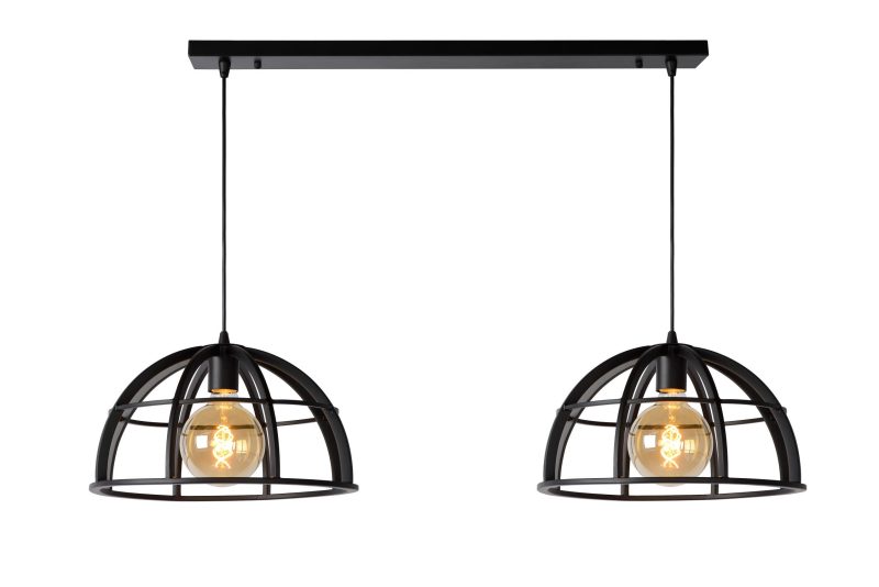 LUCIDE DIKRA - Lampada a Sospensione - 2xE27 - Nera