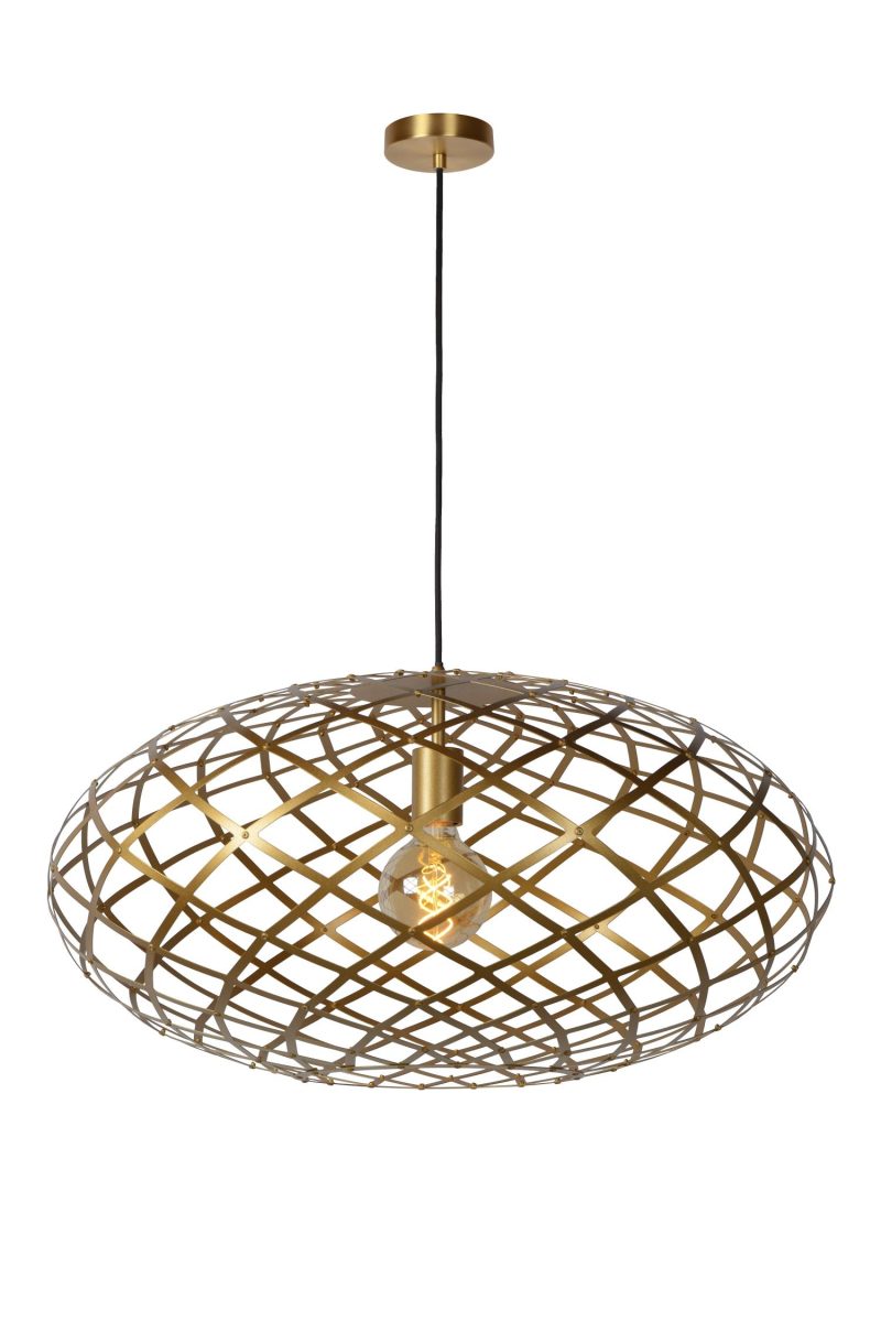 LUCIDE WOLFRAM - Hanglamp - Ø 65 cm - 1xE27 - Mat Goud / Messing