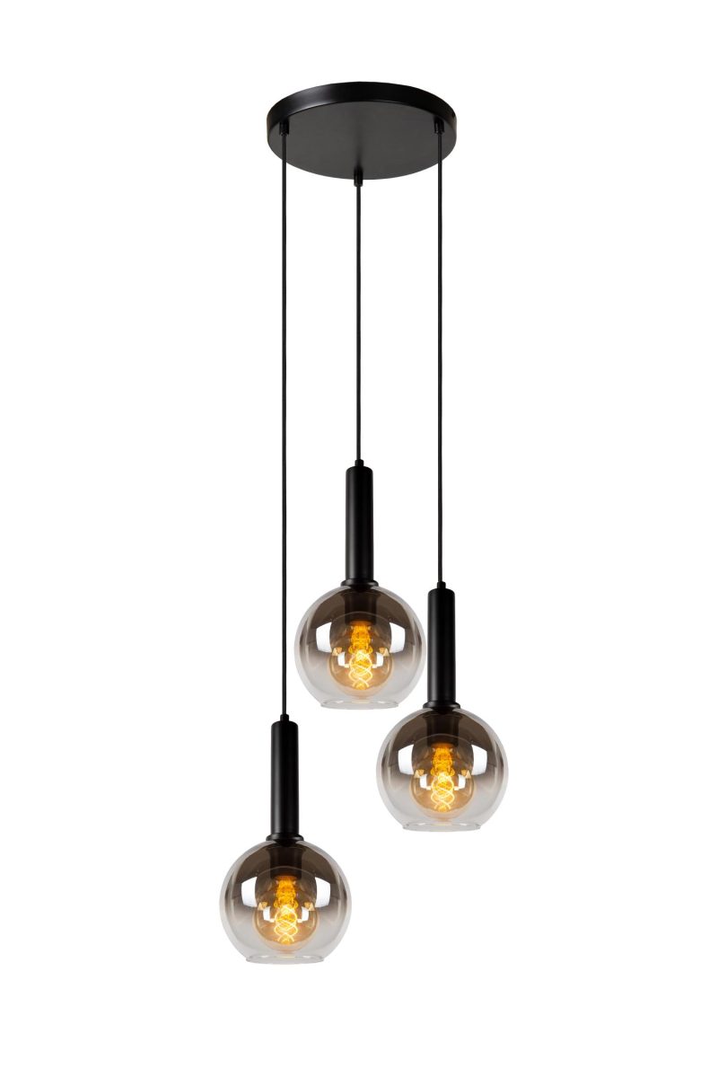 LUCIDE MARIUS - Pendelleuchte - Ø 48,5 cm - 3xE27 - Schwarz