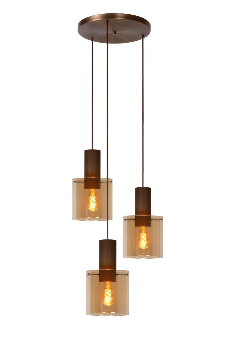 LUCIDE TOLEDO - Hanglamp - 3xE27 - Amber