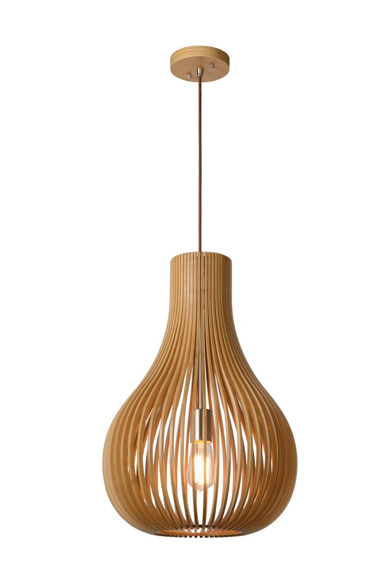 LUCIDE BODO - Hanglamp - Ø 38 cm - 1xE27 - Naturel