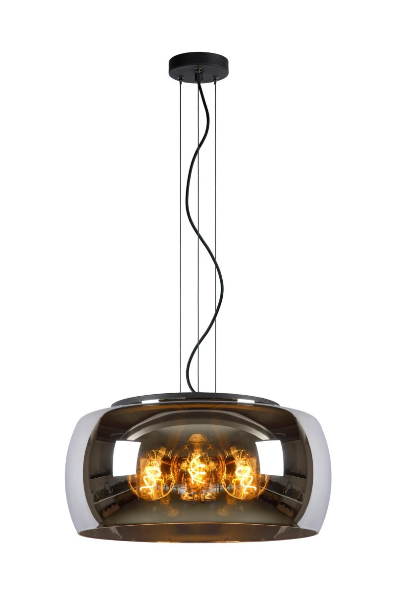 LUCIDE OLIVIA - Lampada a Sospensione - Ø 50 cm - 3xE27 - Fumé