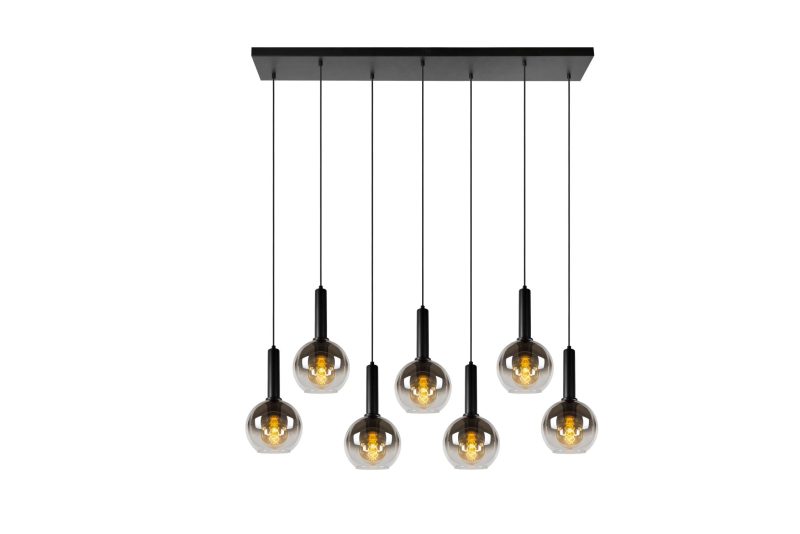 LUCIDE MARIUS - Lampada a Sospensione - 7xE27 - Nera