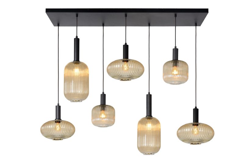 LUCIDE MALOTO - Hanglamp - 7xE27 - Amber
