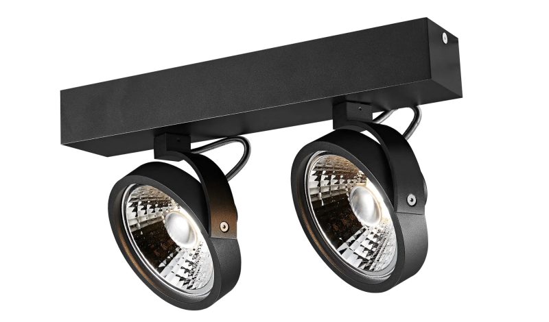 Fantasia Pulse-2 Doppel-Deckenleuchte schwarz inkl. 2x AR111 LED