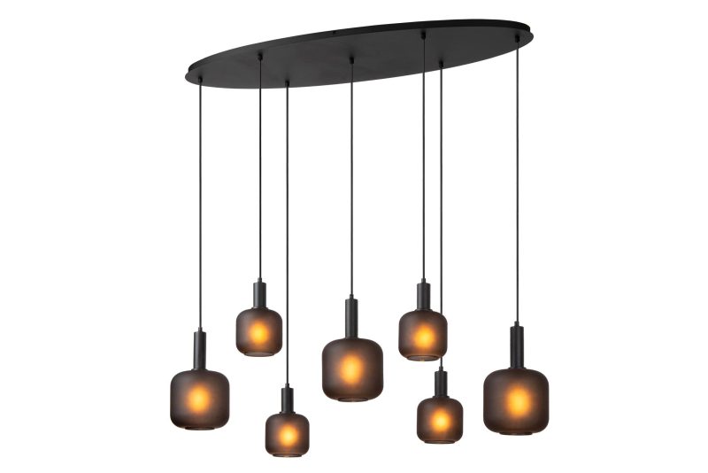 LUCIDE ELOISE - Pendelleuchte - 7xE27 - Schwarz