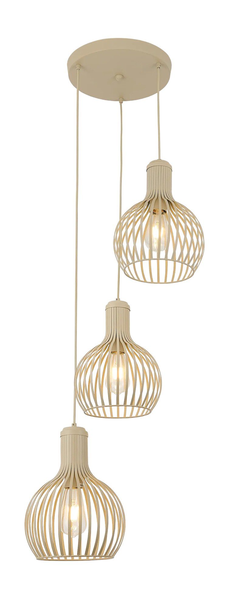Fantasia RAGA hanglamp met 3x E27 fitting, beige
