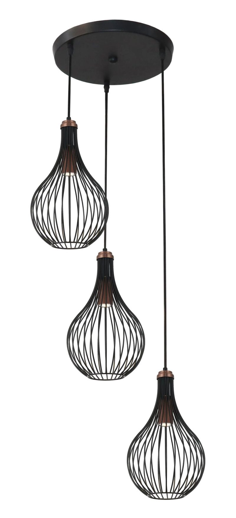 Fantasia Gita pendant light with 3 light points, bronze