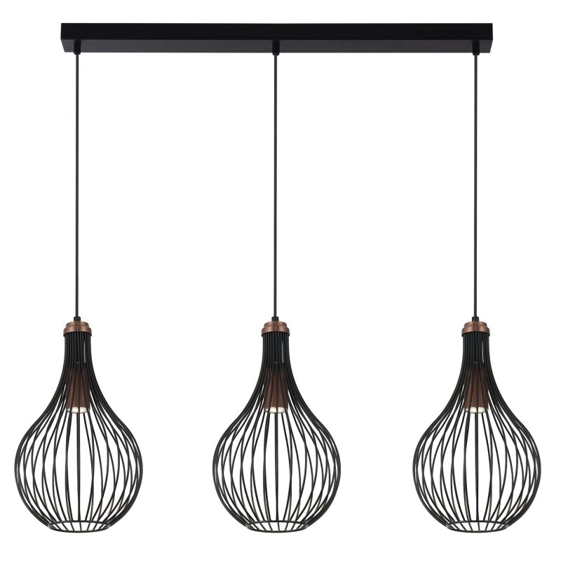 Fantasia GITA pendant light 3-light bronze finish