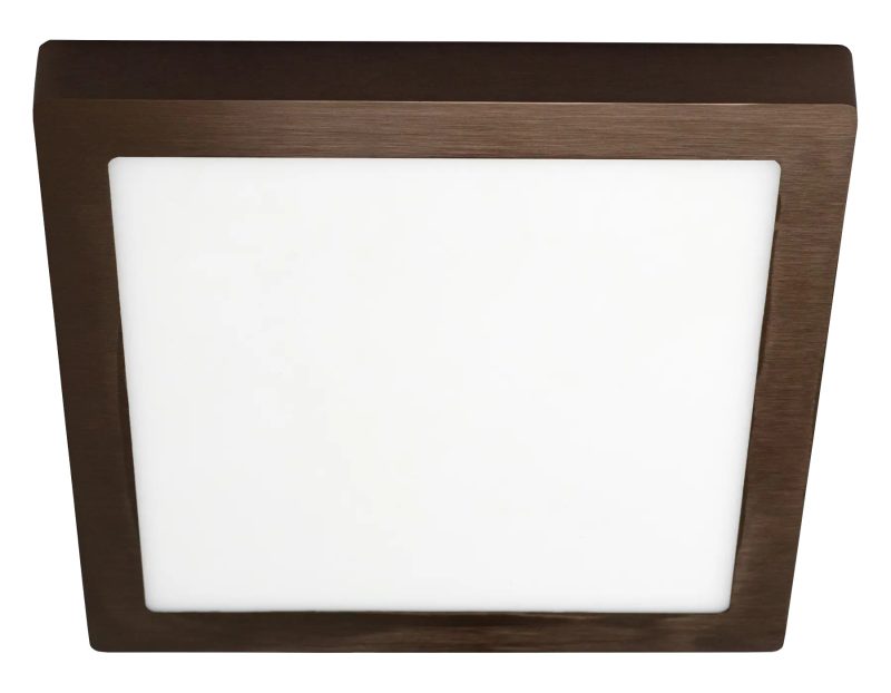 Fantasia Fluke LED Ceiling Light Square Brushed Bronze 30 cm