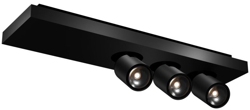 Fantasia Nysit square surface spotlight 3-light GU10 dimmable black