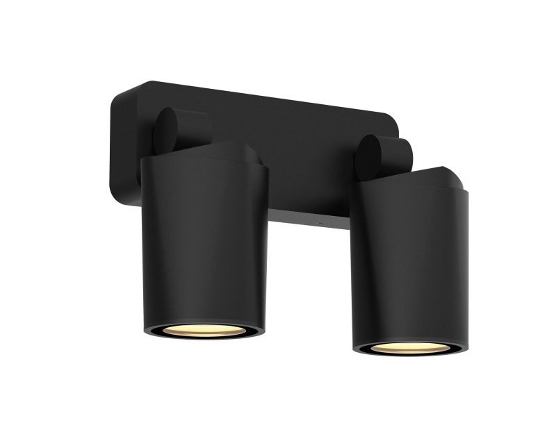 Fantasia Wayra faretto da superficie 2x GU10 IP65 nero alluminio
