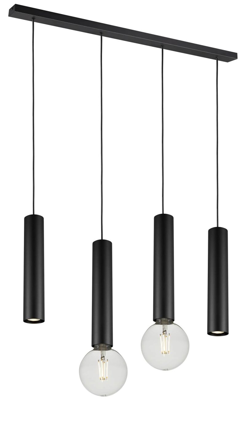 Fantasia Taboo pendant light 4-light GU10 and E27 black aluminium