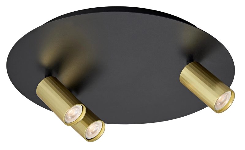 Fantasia Oryx plafondspot 2+1 Ø350 mm MR11-fitting zwart/goud