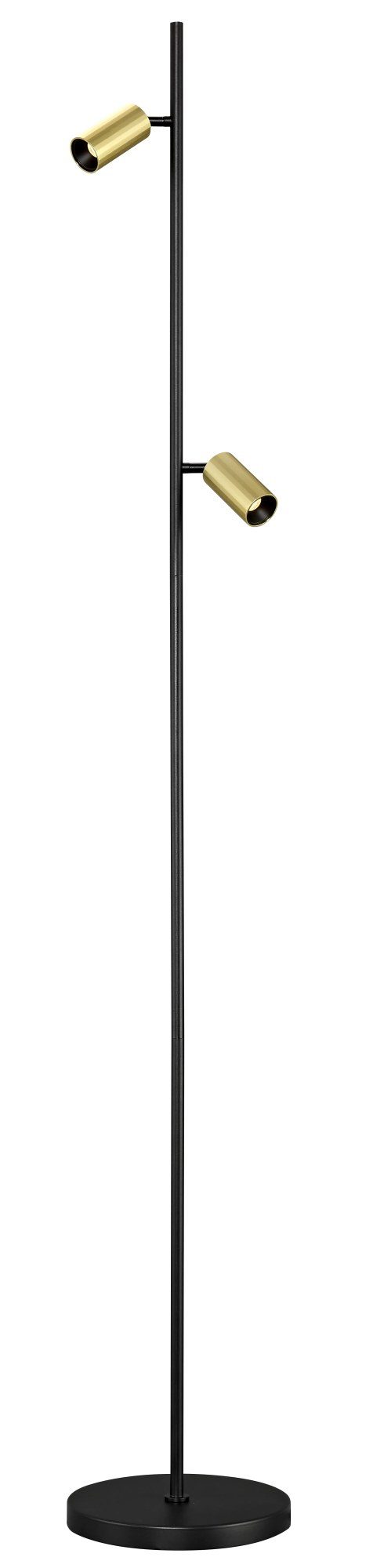Fantasia Oryx gold floor lamp with 2 light points in aluminium