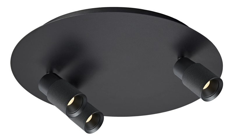 Fantasia Nysal spot plafond rond 3 points lumineux noir GU10 orientable