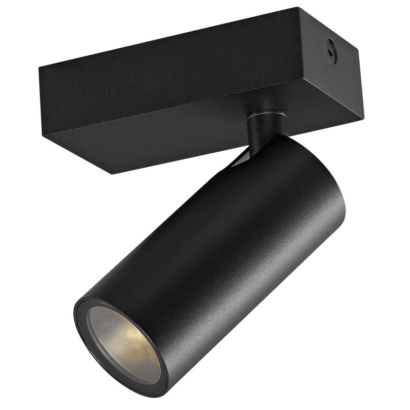 Fantasia Xia faretto 1L nero, dimmerabile, orientabile, IP44 bagno