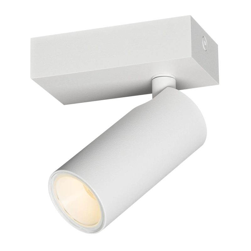 Fantasia Xia surface spotlight, 1 light point, tiltable, white, IP44 bathroom