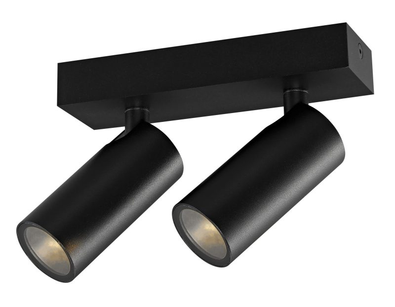 Fantasia XIA surface-mounted spot 2-light black, IP44, GU10