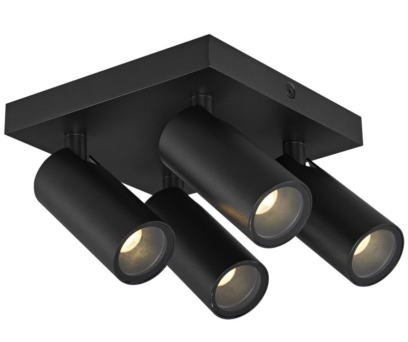 Fantasia Xia surface-mounted spot, 4 lights, black