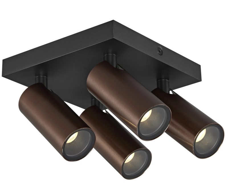 Fantasia Xia surface-mounted spot 4-light bronze, tiltable, IP44 bathroom