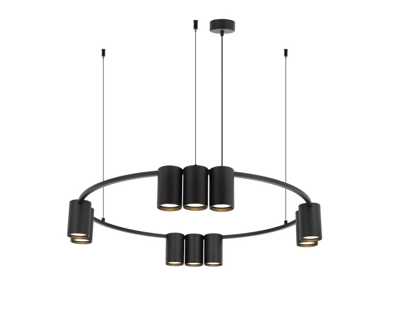 Fantasia ISE Pendelleuchte schwarz Ø60 cm, 10x GU10