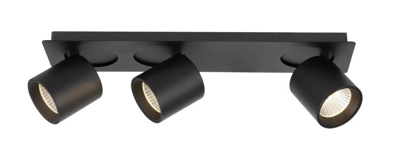 Fantasia Oyo LED ceiling spot, black, 3 light points