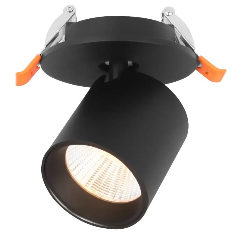 Fantasia Oyo faretto LED da incasso nero orientabile 7,5W 2700K IP40