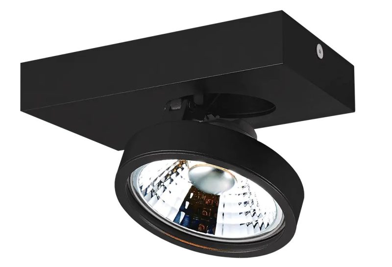 Fantasia AEON ceiling spotlight with AR111 12W LED, dimmable, black
