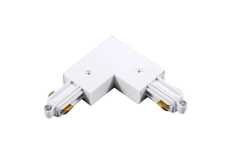 Fantasia Conector en L TRACK monofásico blanco, tierra interior