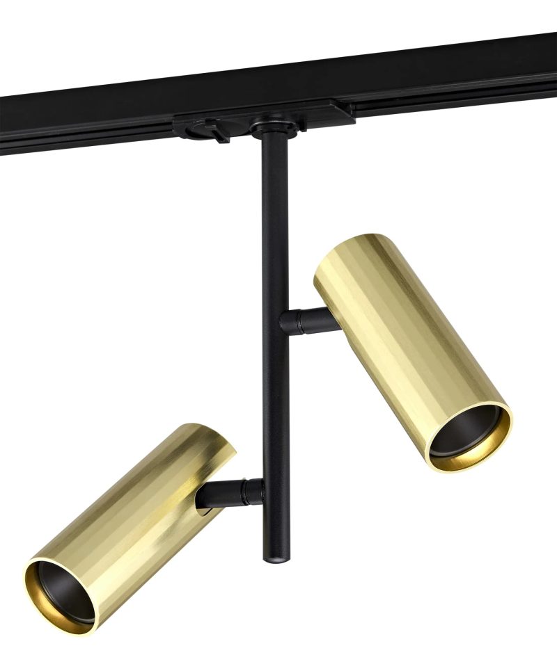 Fantasia Oryx railspot 2-lichts goud, GU10, voor 1-fase railsysteem