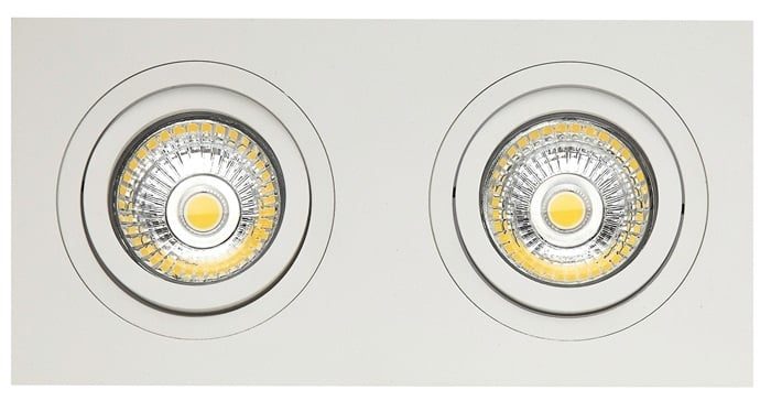 Fantasia doppelter Einbauspot weiß, Lochmaß 80x175mm