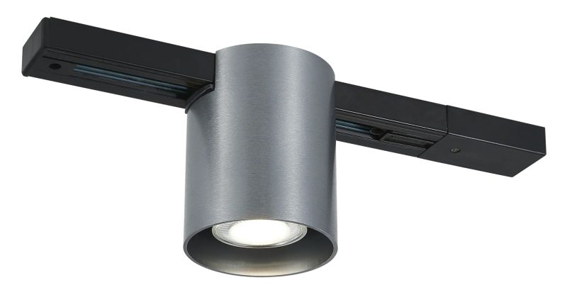 Fantasia Babar round surface-mounted spot GU10, brushed steel finish