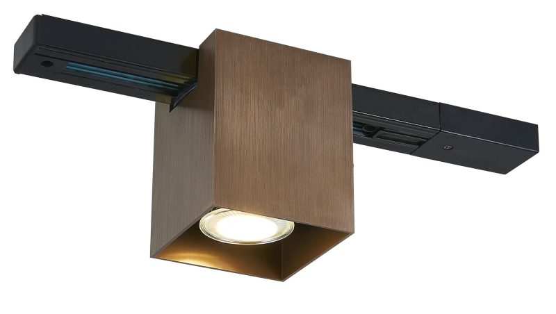 Fantasia Babar square surface spot GU10 track system brushed bronze