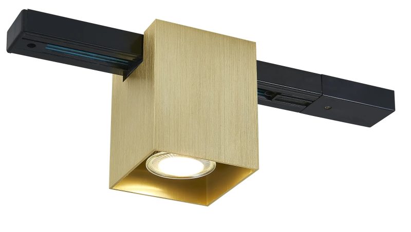 Fantasia Babar square surface spot GU10 track system brushed gold