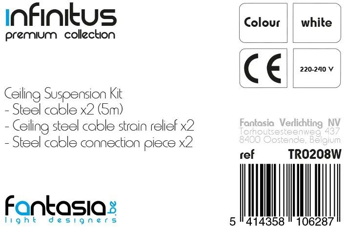 Fantasia Infinitus kit de suspensión para lámparas colgantes, blanco