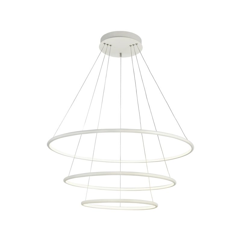 Fantasia Annu LED-Pendelleuchte 3 Ringe Ø800/600/400mm 84W dimmbar weiß