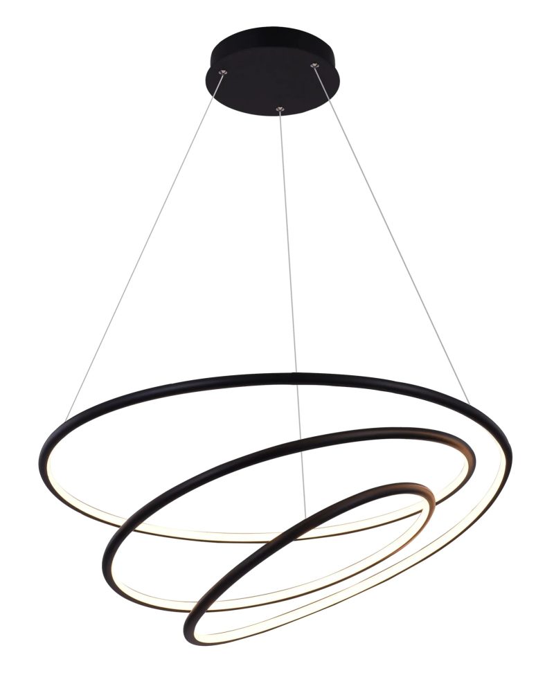 Fantasia Boa XL sospensione nera Ø73 cm dimmerabile LED 88W