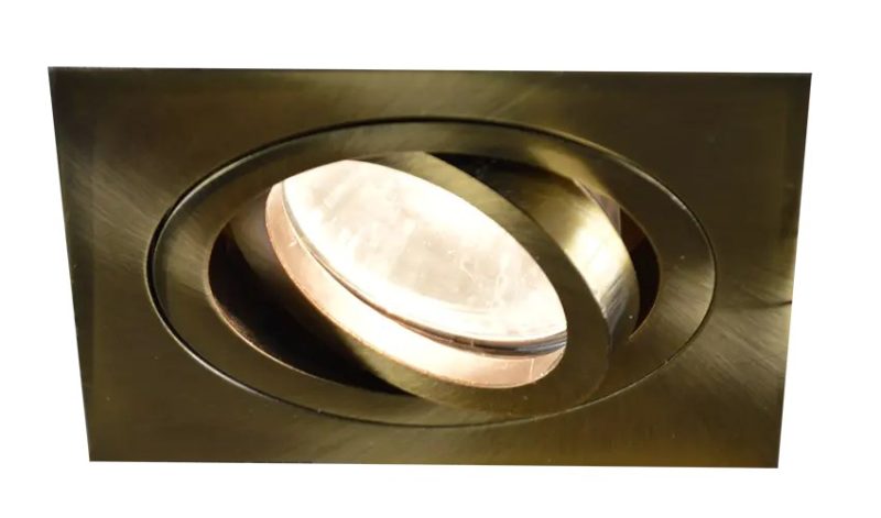 Fantasia Linux LED spot vierkant brons met GU10 LED 5W inbegrepen