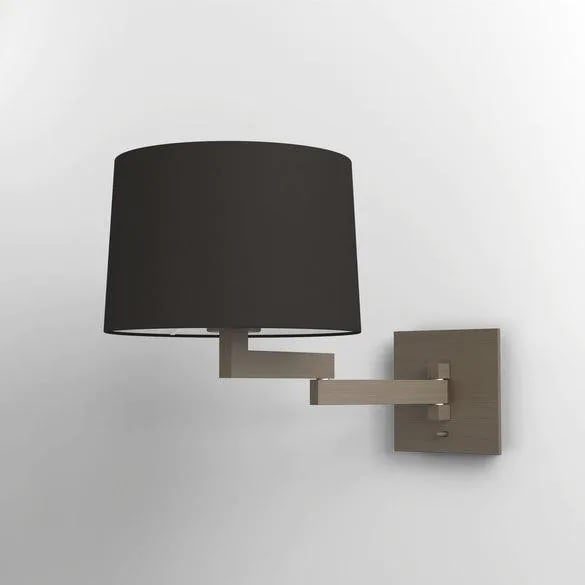 Aplique acordeón bronce con pantalla negra, E27