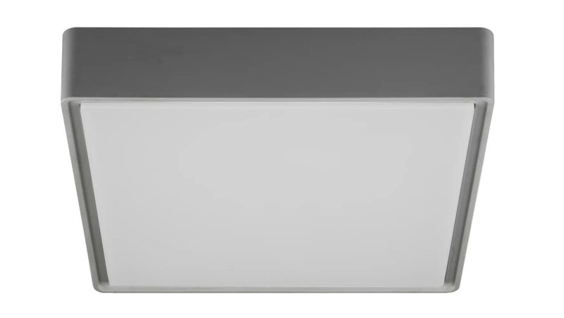Fantasia Goa plafoniera e applique quadrata IP65, grigia, 220 mm