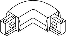 Fantasia TRACK 3-phase L-connector right white - track rail coupler