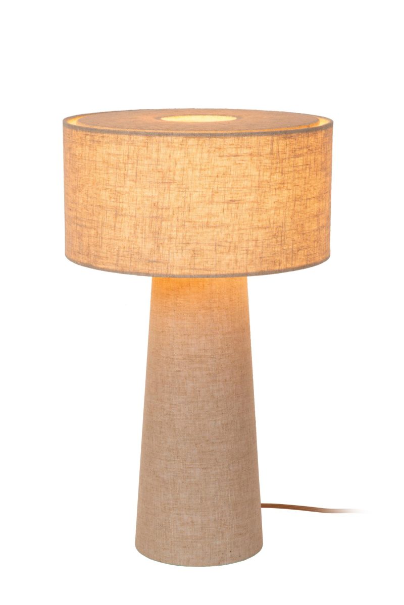 LUCIDE LEEROY - Lampe de Table - Ø 30 cm - 1xE27 - Taupe
