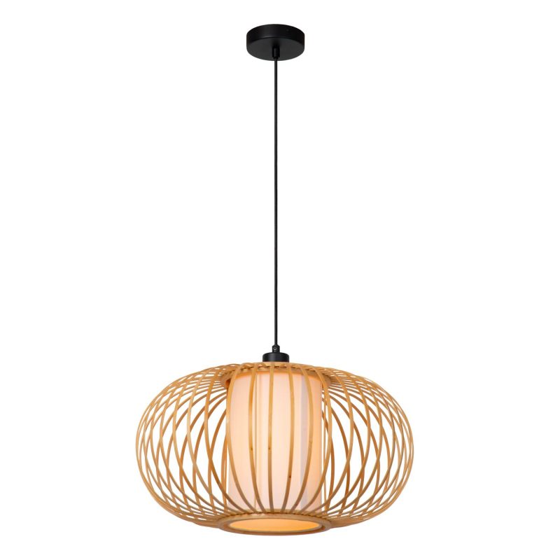LUCIDE THULINE - Hanglamp - Ø 45 cm - 1xE27 - Lichte houtlook - Essential