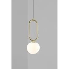 Nordlux Lampada a sospensione design danese opale bianco/ottone E27