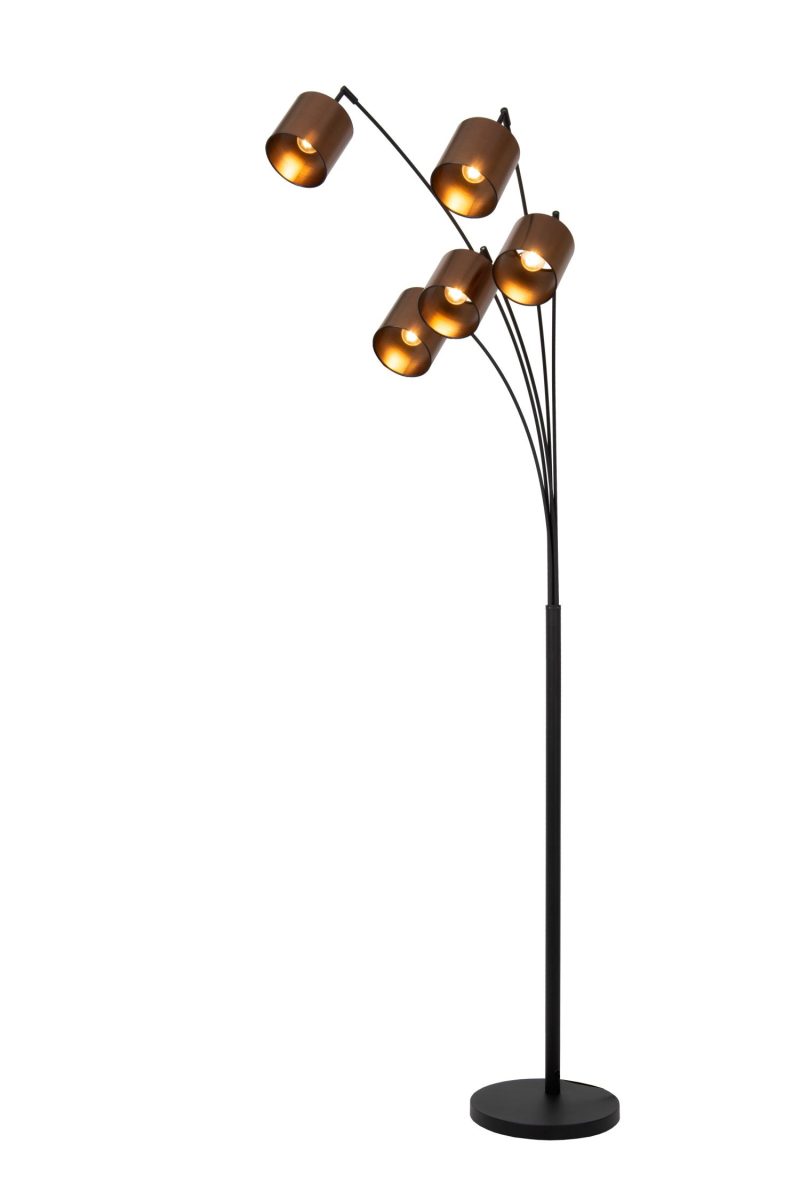LUCIDE RANKOS - Vloerlamp - 5xE14 - Zwart