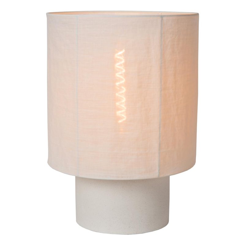 LUCIDE TISSAJA - Tafellamp - Ø 35 cm - 1xE27 - Wit - Essential